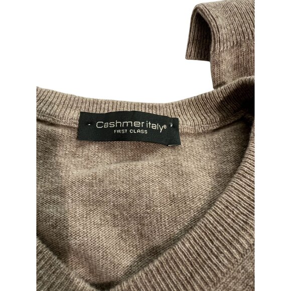 CashmerItaly First Class V-Neck Sweater in Brown - Picture 3 of 3